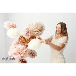 Vidal Crafts Juego de 20 pompones de papel de seda color_2