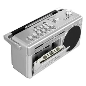 Victrola VBB25SLV Mini Boombox Bluetooth con reproductor_3