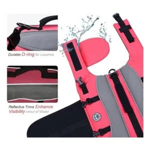 Vivaglory Chaleco salvavidas para perros con acolchado_5
