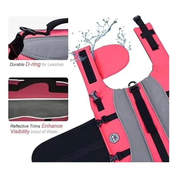 Vivaglory Chaleco salvavidas para perros con acolchado_5