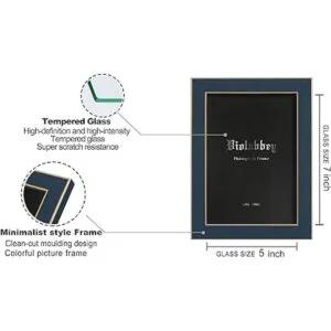 Violabbey Marcos de fotos de 5 x 7 pulgadas color azul_2