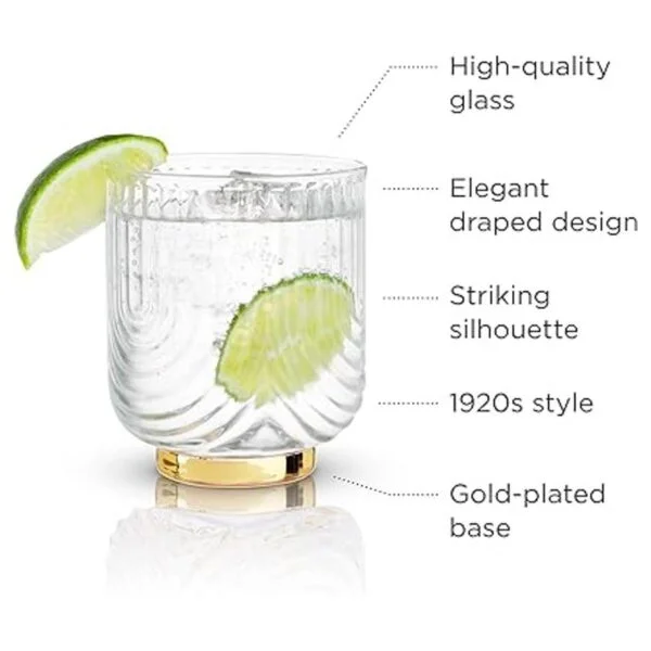 Viski Gatsby Lowball Juego de 2 vasos vintage para_3