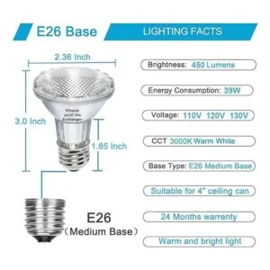 Vinaco PAR20 Bombillas halógenas 6 bombillas halógenas_4