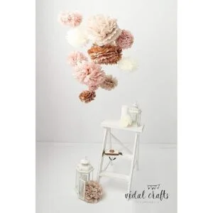 Vidal Crafts Juego de 20 pompones de papel de seda color_5