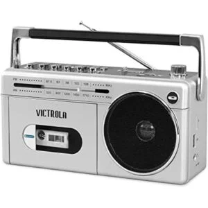 Victrola VBB25SLV Mini Boombox Bluetooth con reproductor_1