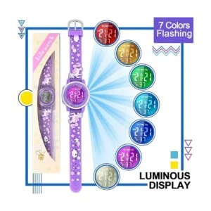 Viposoon Relojes para niñas impermeables con alarma los