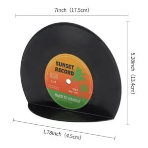 VinBee Sujetalibros de vinilo retro extremos de libro de