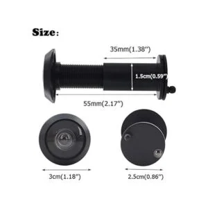 Visor de puertas de latón macizo de 200 grados con