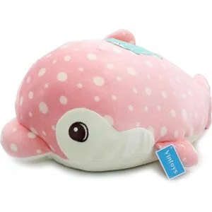 Vintoys Peluche de delfín rosa muy suave almohada grande_2