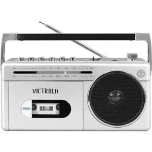 Victrola VBB25SLV Mini Boombox Bluetooth con reproductor_2