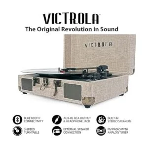 Victrola Reproductor de discos de maleta portátil_3