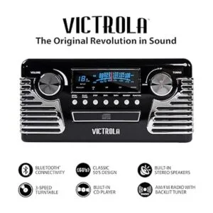 Victrola Reproductor de discos Bluetooth retro de los años_3