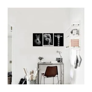 Visual Art Decor Lienzo moderno en blanco y negro con_3