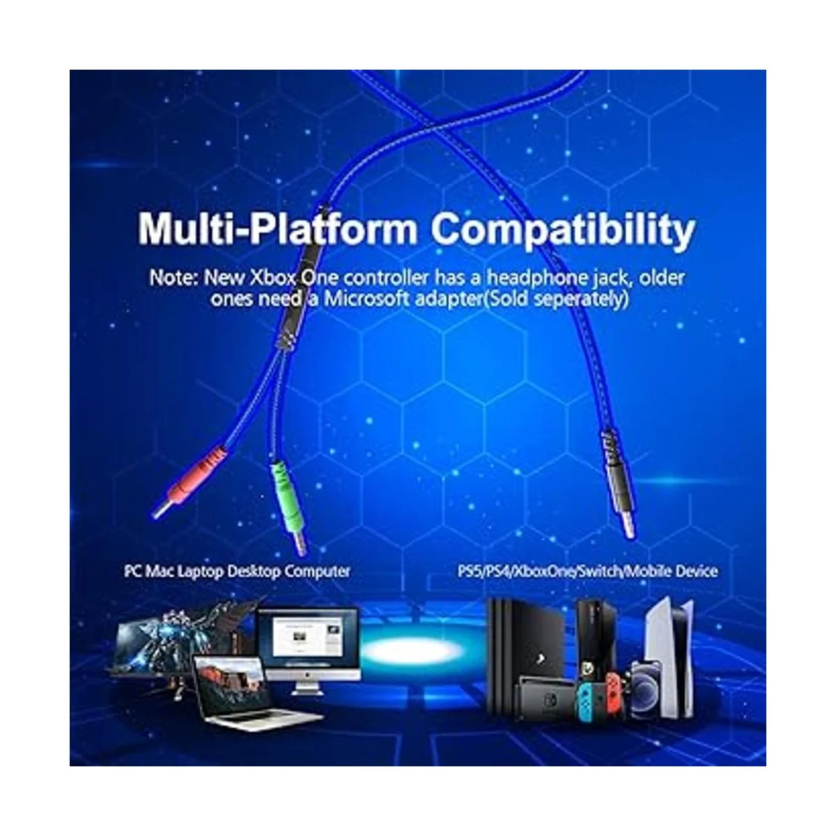 VersionTECH. Auriculares G2000 para juegos para PS5 PS4_2