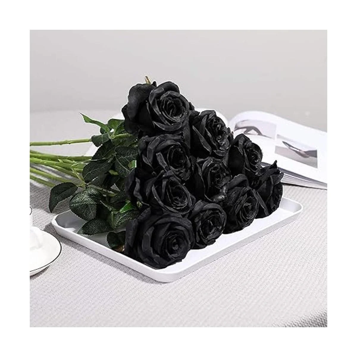 Veryhome Ramo de flores artificiales de seda con_4