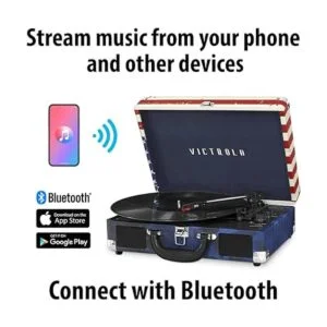 Victrola Tocadiscos vintage y transportable de 3_2