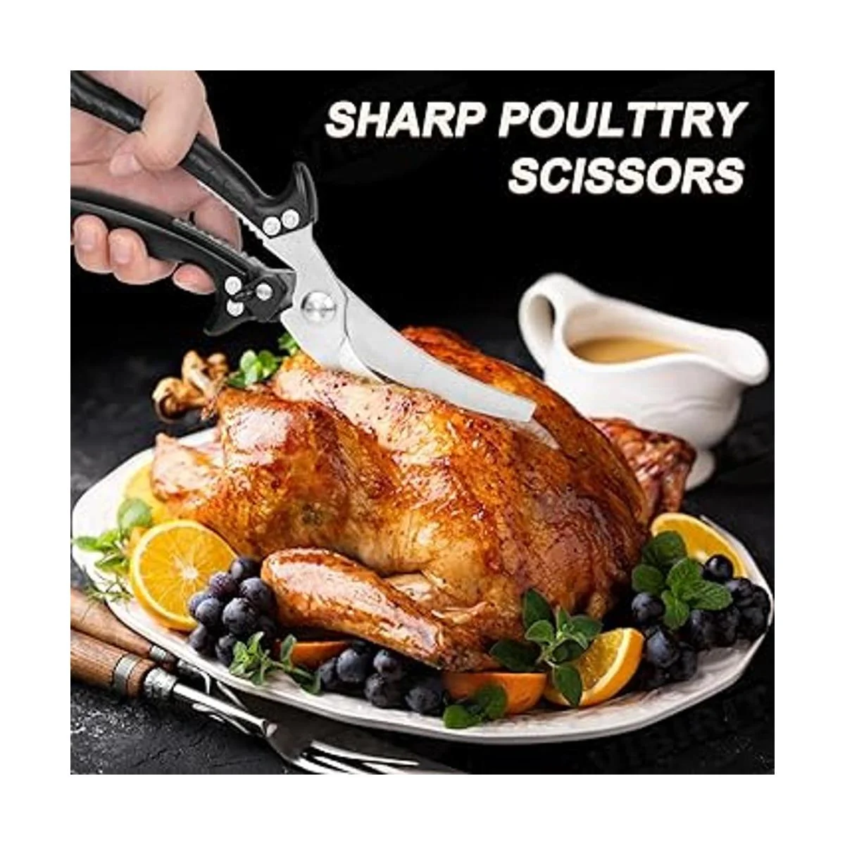 Vibirit Tijeras de cocina de 5 hojas de acero inoxidable;_2