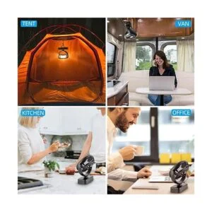 Ventilador portátil de campamento con linterna LED_2