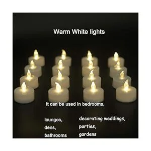 Velas de té LED 100 horas paquete de luz blanca cálida o_4
