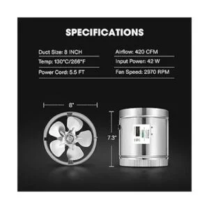 Ventilador a inyección Vivosun Inline Duct_5
