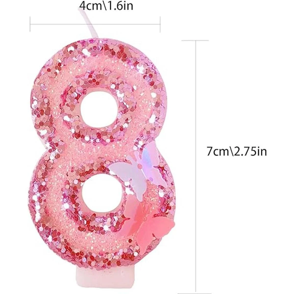 Velas de cumpleaños número 8 velas de pastel de feliz_2