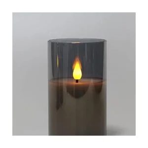Velas LED sin llama de cristal gris con temporizador de 6_2