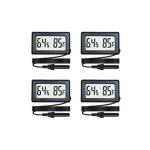 Veanic Paquete de 4 mini higrómetro digital medidor con_1