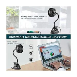 Ventilador USB con clip ventilador de escritorio a pilas_4