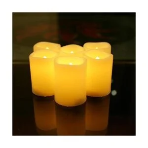 Velas votivas LED sin llama con temporizador parpadeante_3