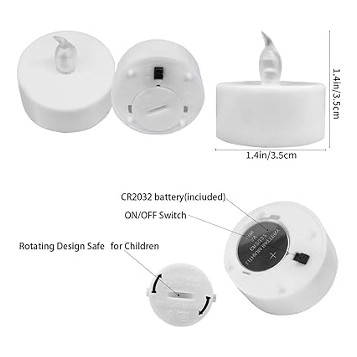 Velas de té LED 100 horas paquete de luz blanca cálida o_3