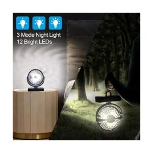 Ventilador portátil de campamento con linterna LED_4