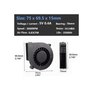 Ventilador Wathai de 2.953 in x 0.591 in 5 V USB DC sin_2