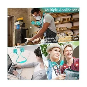 Ventilador de cuello portátil 2600 mAh funciona con