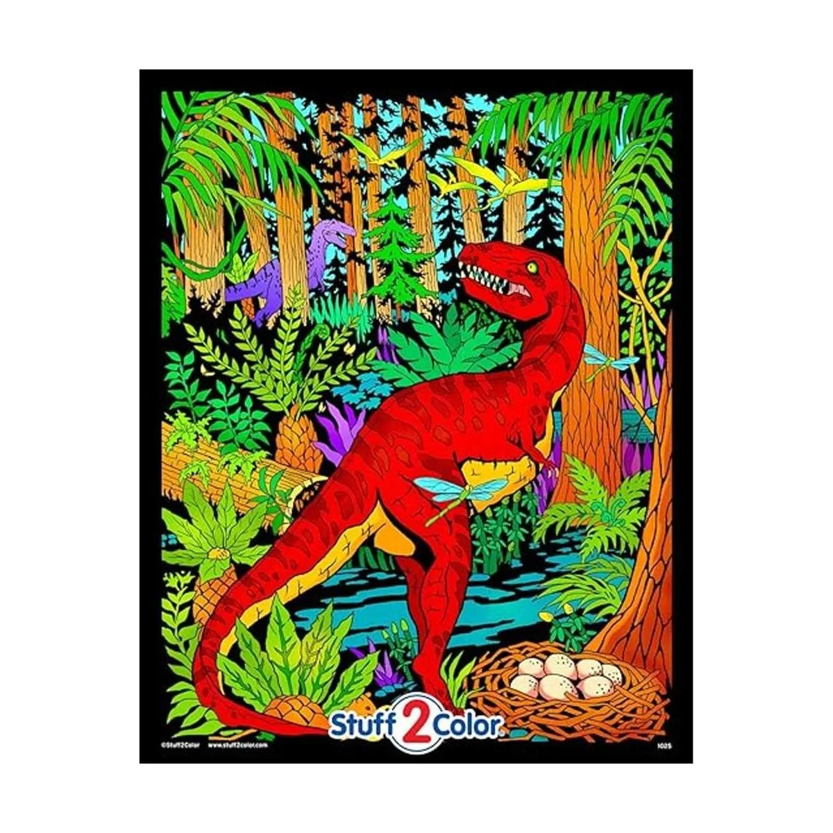 Velociraptor Póster de dinosaurio jurásico para colorear_1