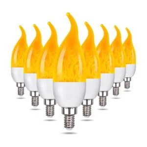 Venforze Paquete de 8 bombillas de llama E12 3 modos de_1