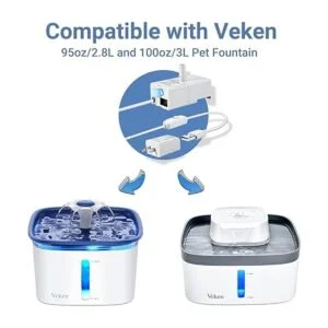 Veken Bomba de repuesto para fuente de agua de 95 oz2.8 L_2