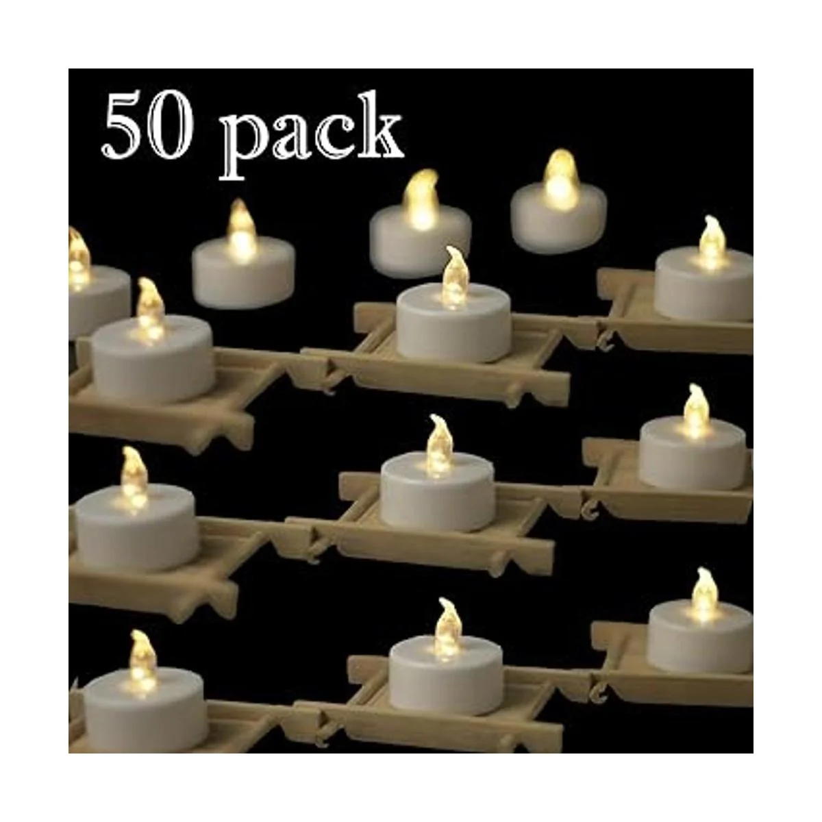 Velas de té LED 100 horas paquete de luz blanca cálida o_6