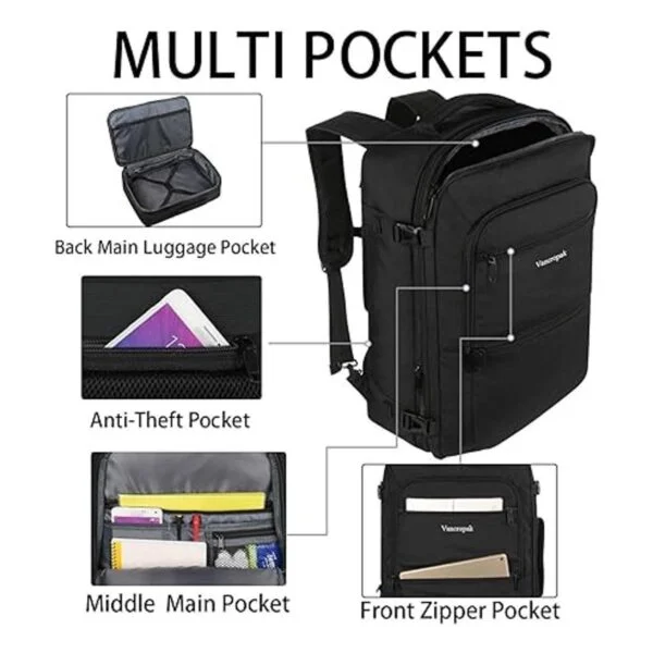 Vancropak Mochila de viaje de 40 litros aprobada por_5