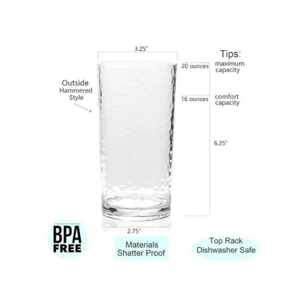 Vaso de plástico acrílico de 20 onzas juego de 6_2