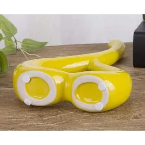 VanEnjoy 10 inches Heart Shaped Yellow Ceramic Vase