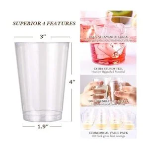 Vasos de plástico transparente de 12 onzas paquete de 100_2
