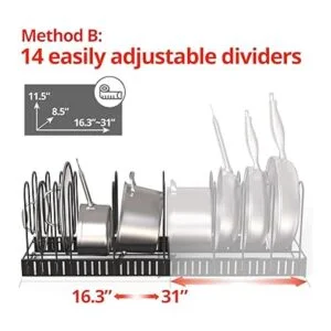 Vdomus Organizador expandible para ollas con 4 posiciones_5