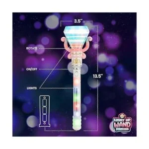 Varita de diamante giratoria con luz para niños en caja de_2