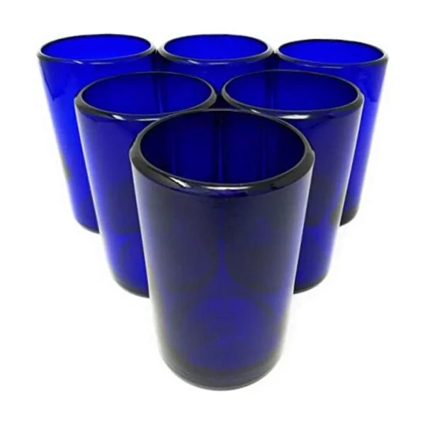Vasos mexicanos soplados a mano juego de 6 vasos de agua_1
