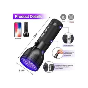 Vansky Linterna UV de luz negra 51 LED de luz negra_6