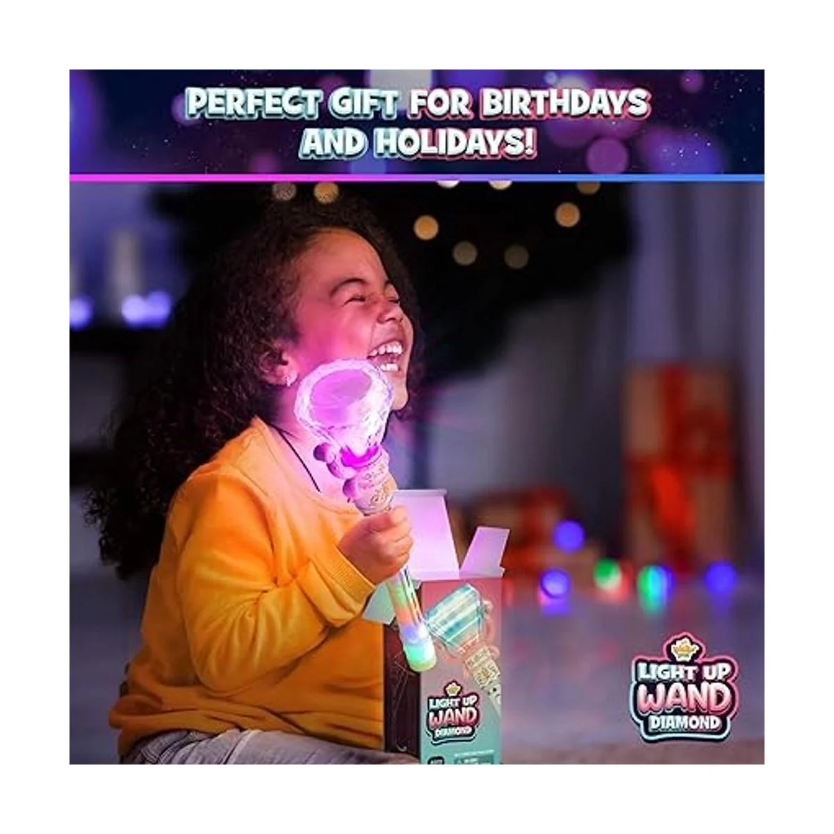 Varita de diamante giratoria con luz para niños en caja de_5