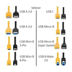 Vebner Cable micro USB 20 pies USBA a MicroB cable