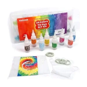 Vanstek Kit de teñido anudado 24 colores teñido de tela