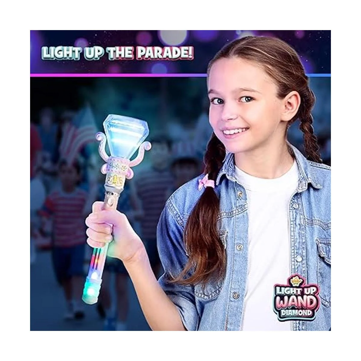 Varita de diamante giratoria con luz para niños en caja de_4