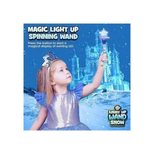 Varita giratoria de hielo con copo de nieve iluminada para_3